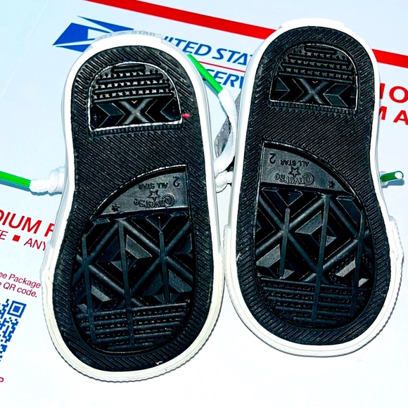 *LIKE NEW** Chuck Taylor AS ‘Street Mid’ (Grey/Black/Green), TD Size 2C: $20 - Picture 9 of 10